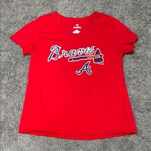 Fanatics Red Atlantic Braves Women’s Logo Tee